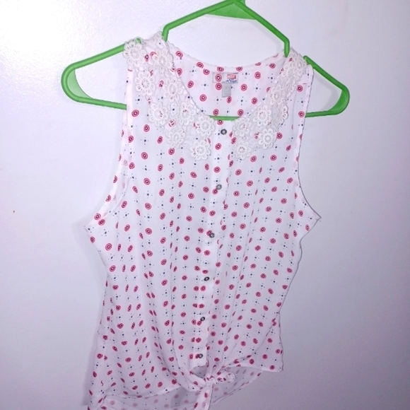 Marvel Tops - Red , White and Blue Sleeveless Blouse W Sz Medium